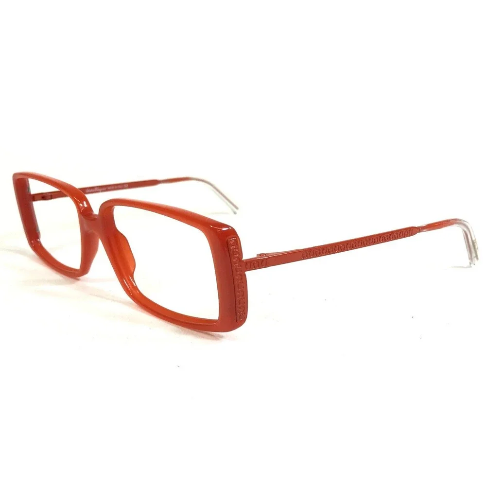 Salvatore Ferragamo Eyeglasses Frames 2608 407 Orange Square Full Rim 52-15-130
